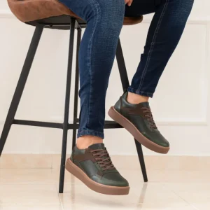 TENIS EN CUERO VERDE PARA HOMBRE REF: 3218 GEMS