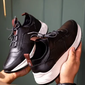 TENIS PARA HOMBRE EN CUERO NEGRO | REF: DAVID 355