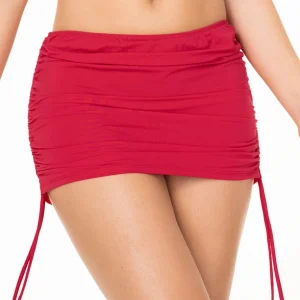 Falda Corta en Lycra de vestido de baño. 923 Rojo Oscuro
