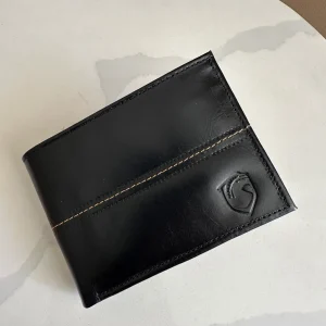 BILLETERA EN CUERO NEGRO PARA HOMBRE