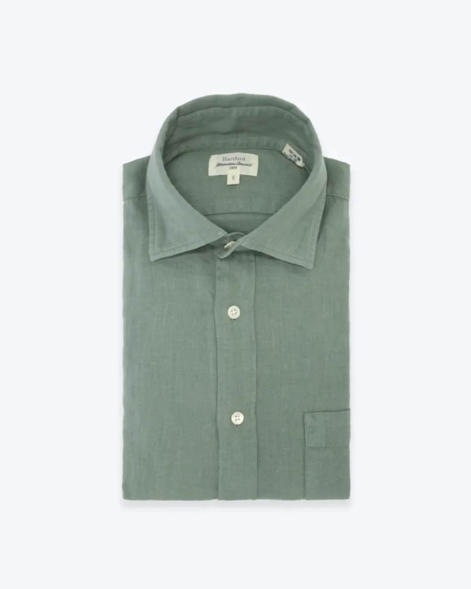 CAMISA VERDE DE LINO HARTFORD