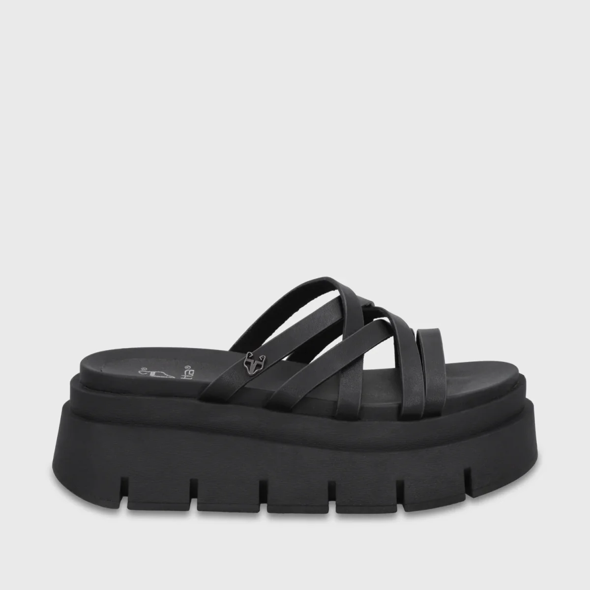 Sandalia Plataforma Negra Mujer 65810