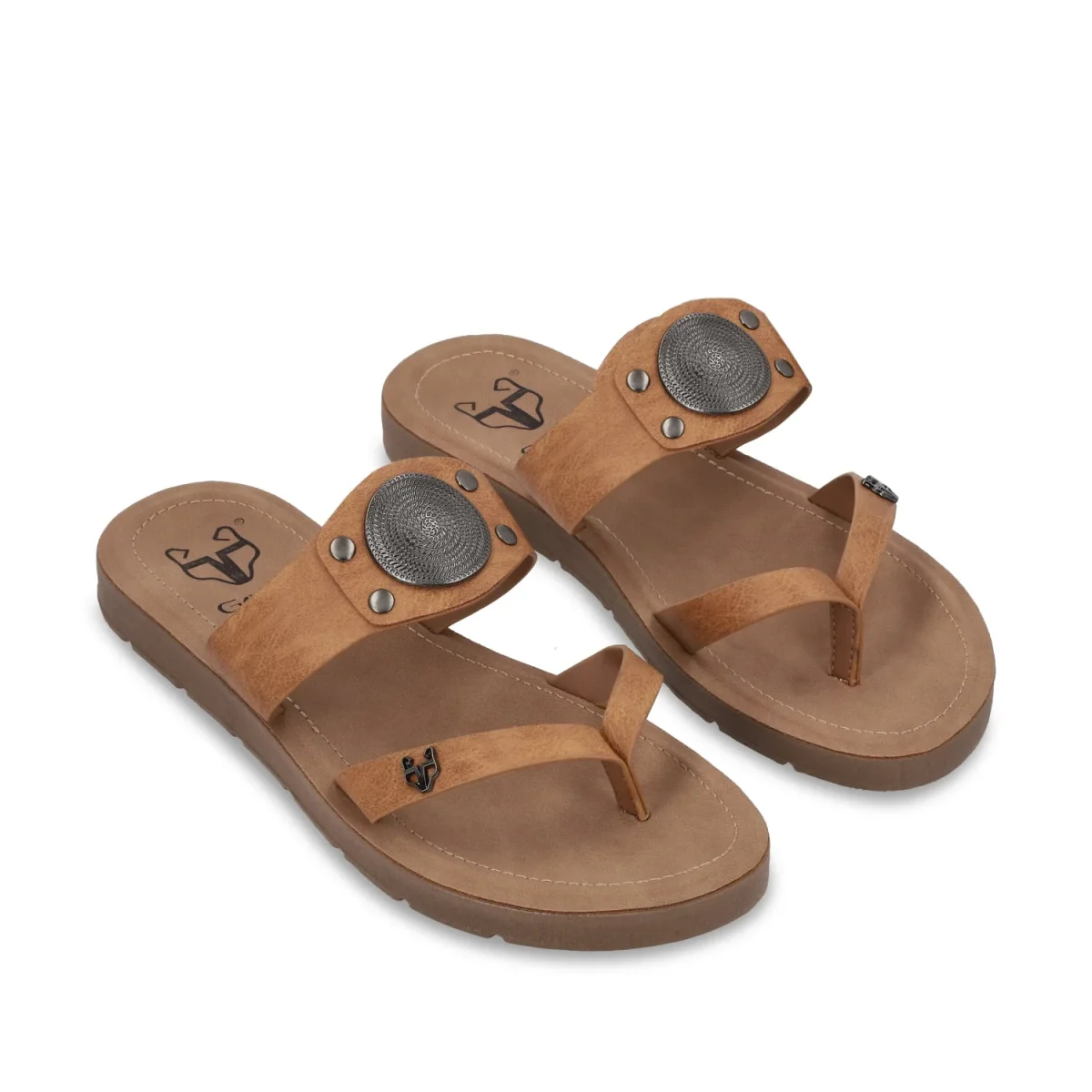 Sandalia Plano Camel Mujer 13256 - Imagen 4